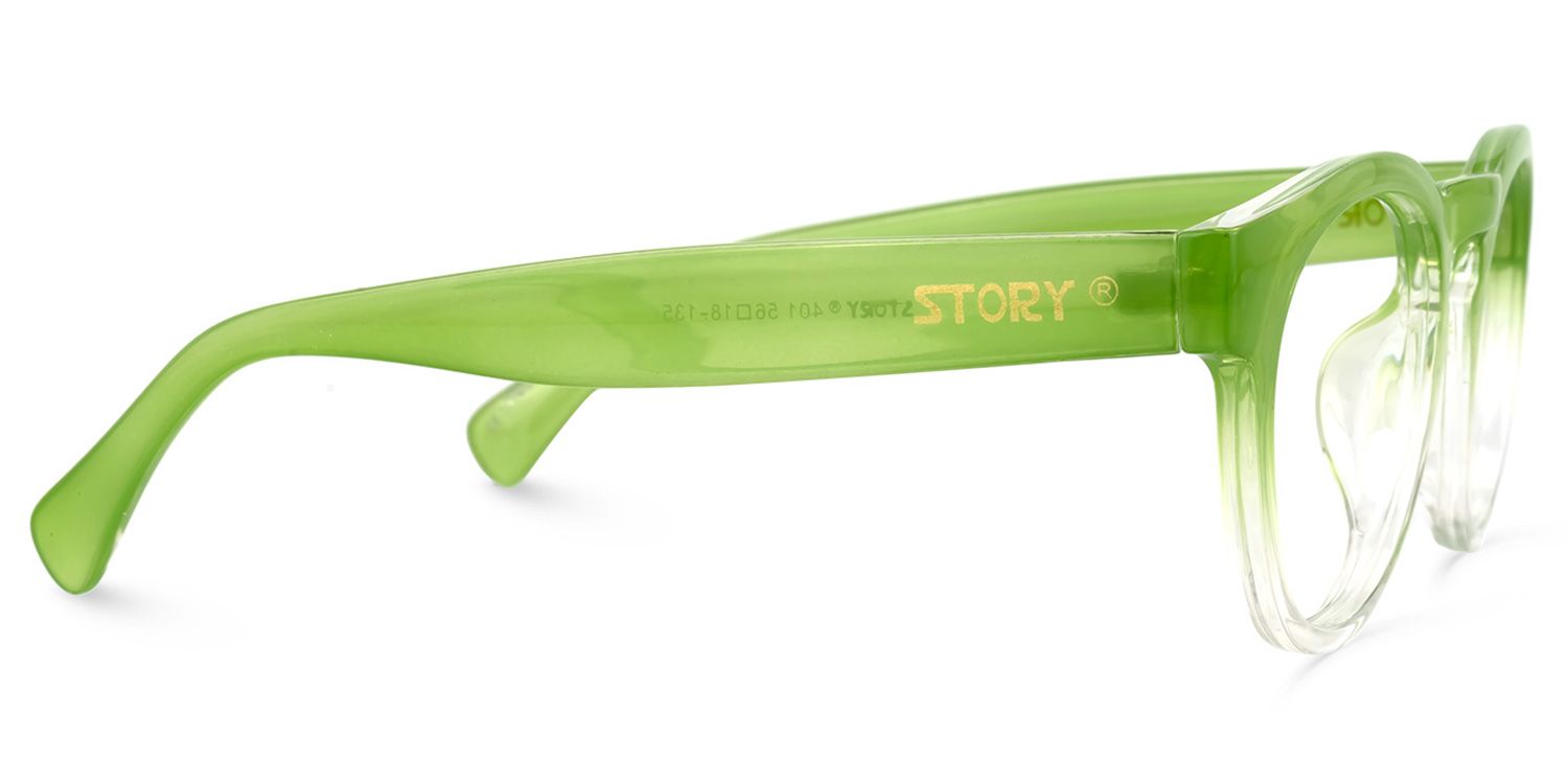 Fanny Grün Klar Rund Brille3