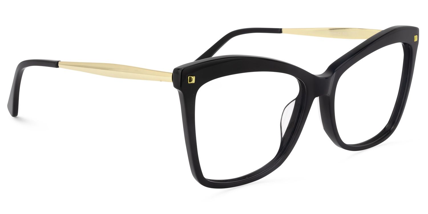 Isaebella schwarz Schmetterling-Form  Brille2