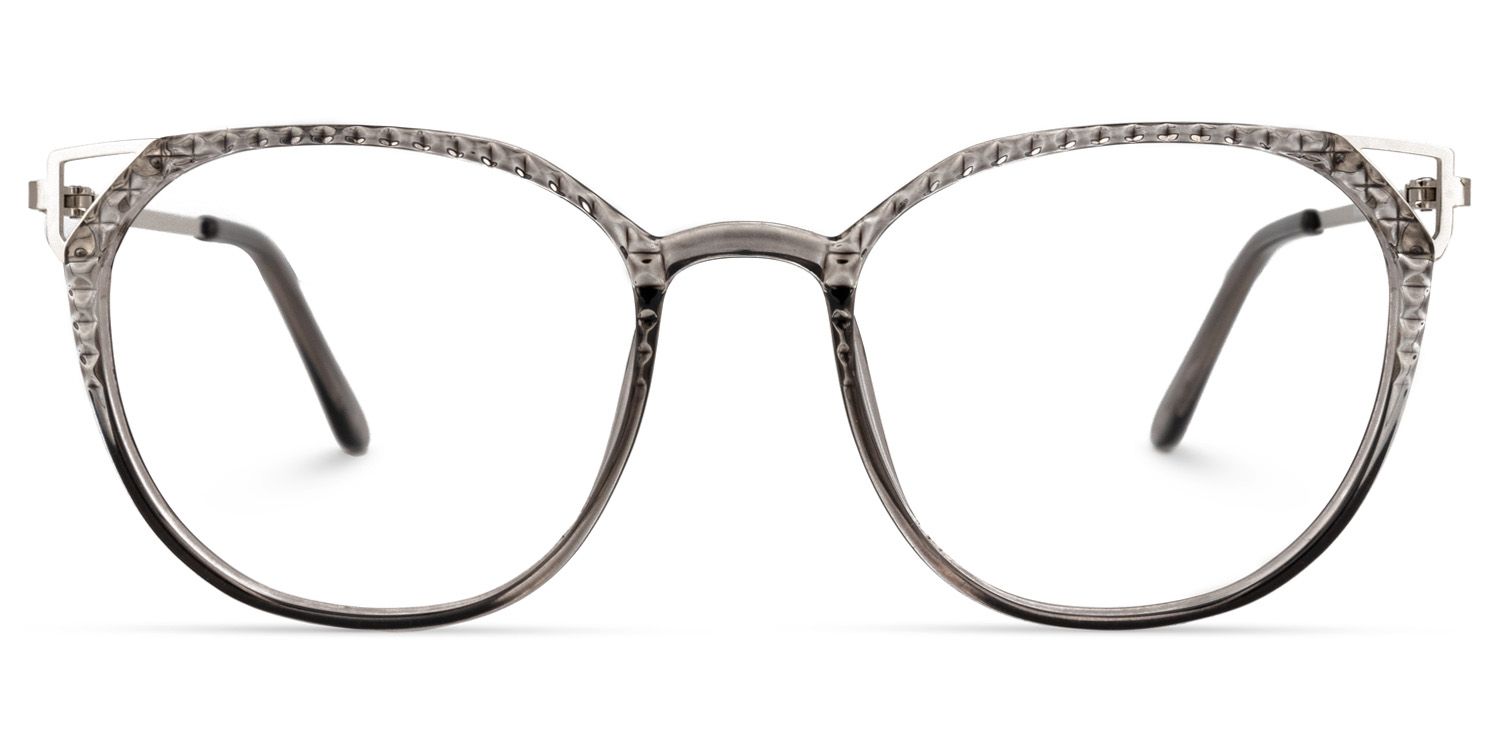 Vickea Grau Klar Cateye Brille0
