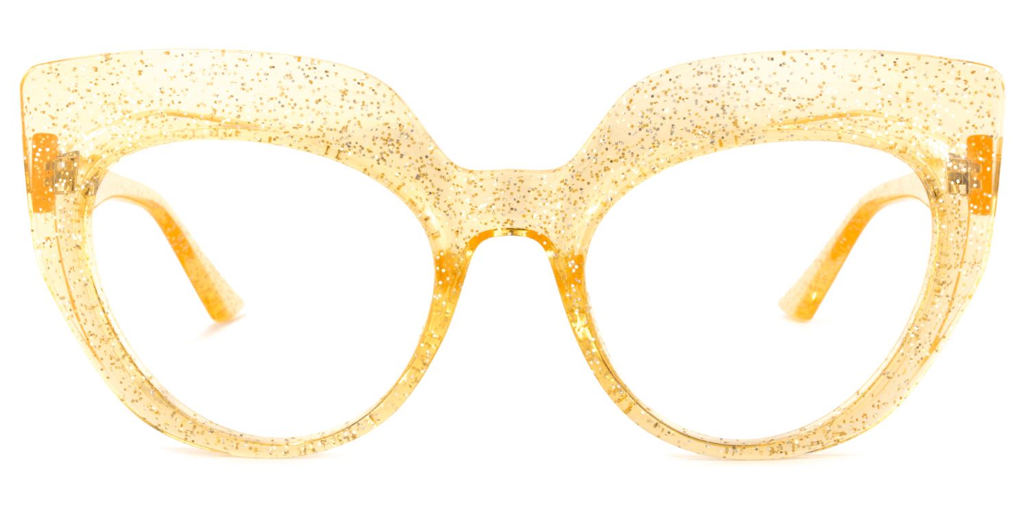 Depp Gelb Klar Cateye Brille0