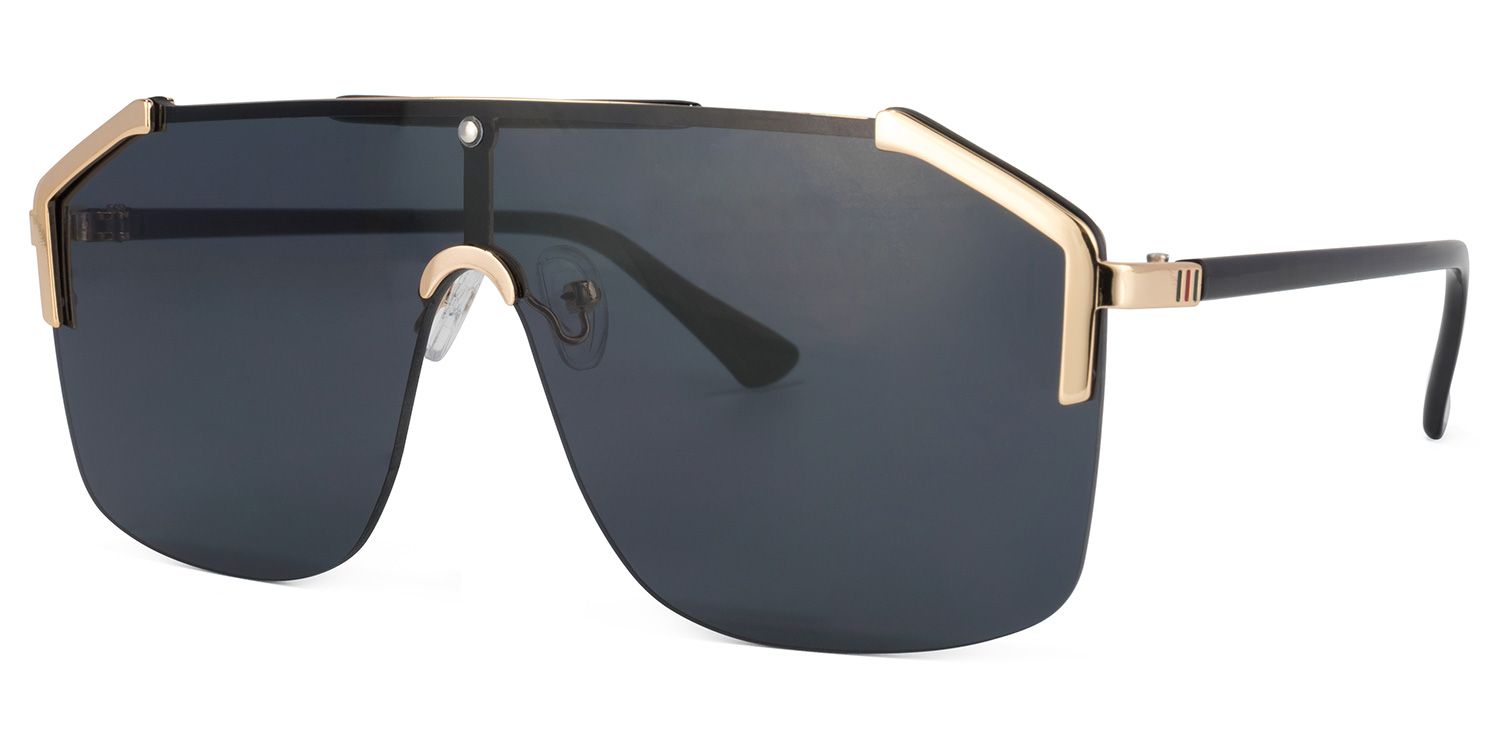 Ashbur Dunkelgrau Geometrische Sonnenbrille1