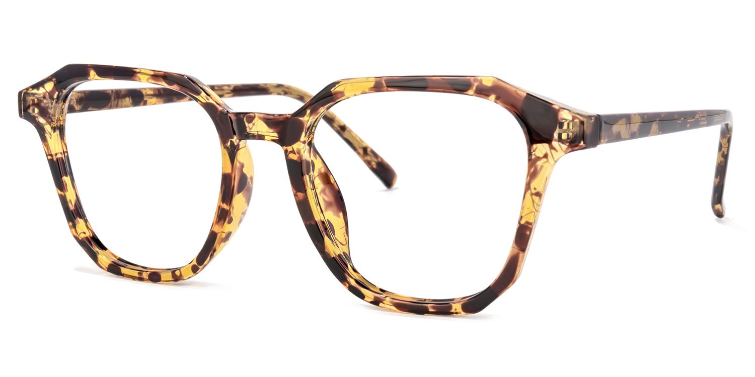 Preston Gelb-Tortoise Quadratisch Brille1