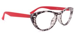 Rebecca Graue Blumenmuster Cat Eye Brille2