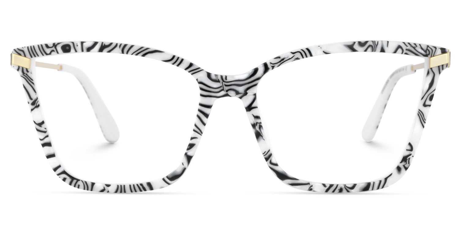Stephens Schwarz-Weiß Cateye Brille0