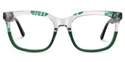 Kriss Grüne Blumenmuster Quadratische Brille0