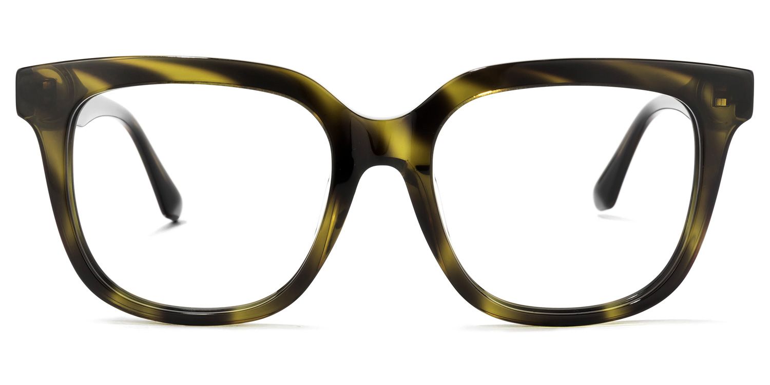 Quiana Grün-Tortoise Quadratisch Brille0
