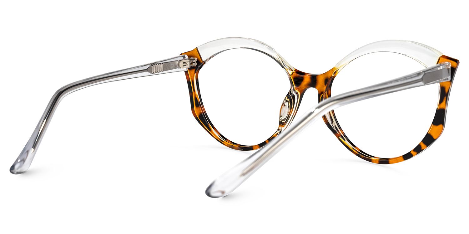 Casondra Braun-Tortoise Klar Cateye Brille3