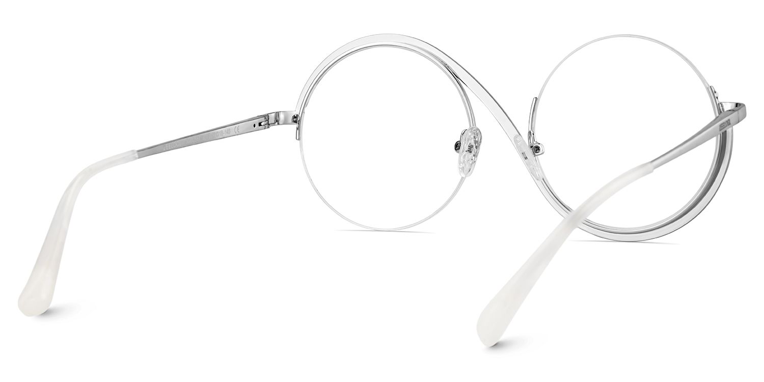 Alina Silber Rund Metall Brille4