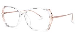 Fulleord Gold Klar Quadratisch Brille1