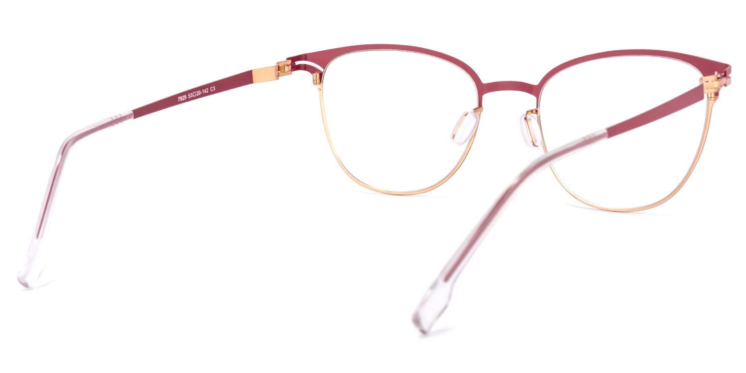 Yelena Rot-Gold Cateye Brille4