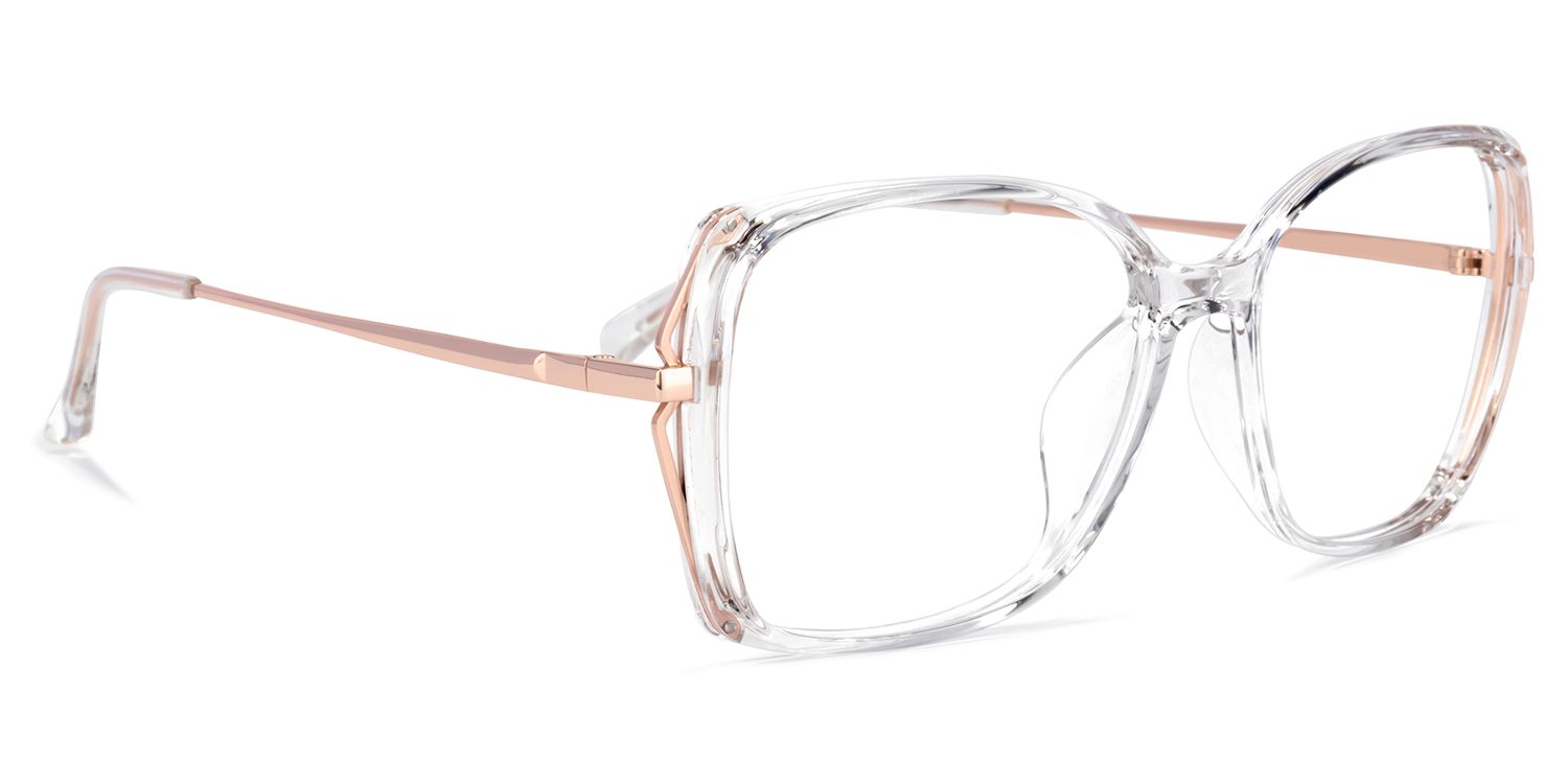 Fulleord Gold Klar Quadratisch Brille2