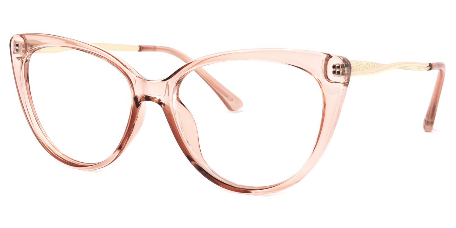 Marcus Beige Klar Cateye Brille1