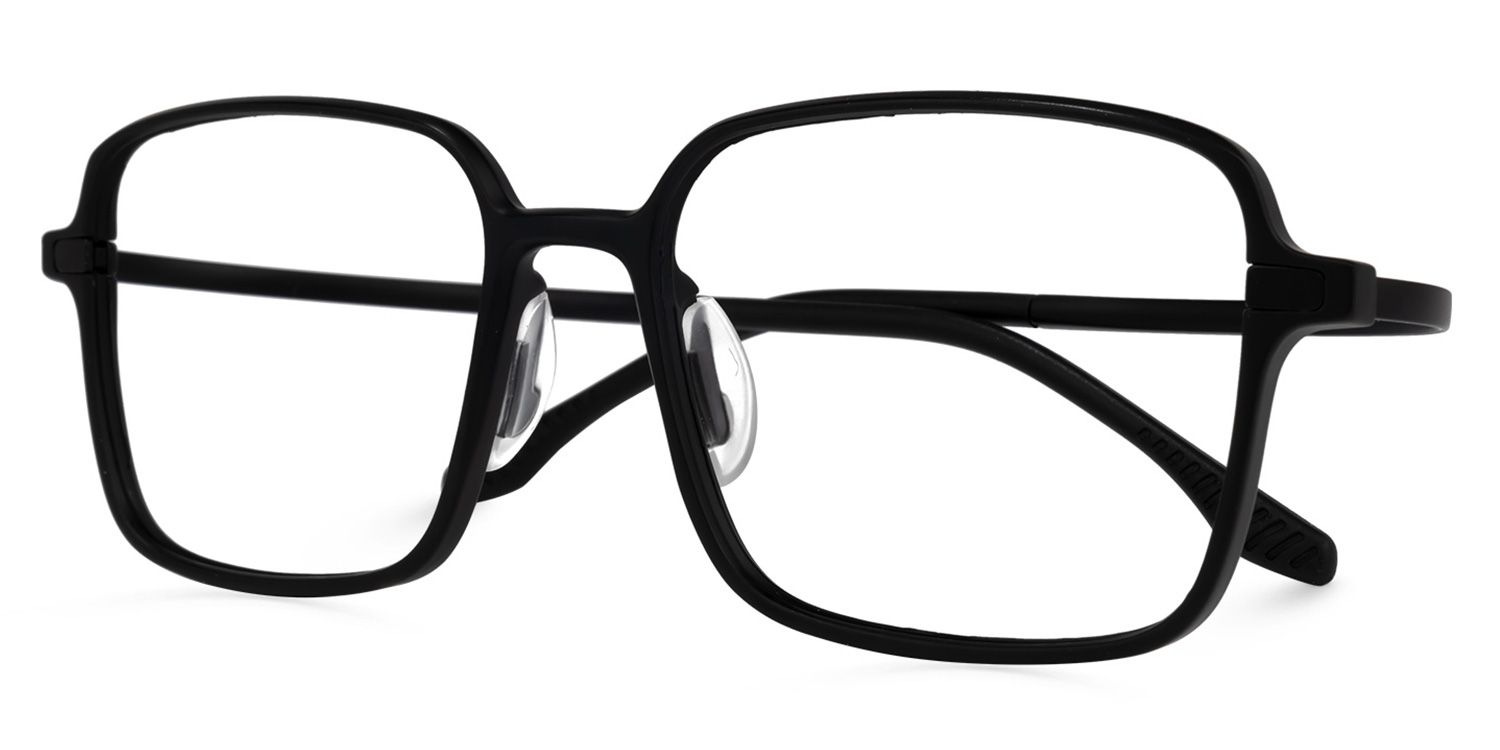 Quentrell Schwarz Quadratisch Brille1