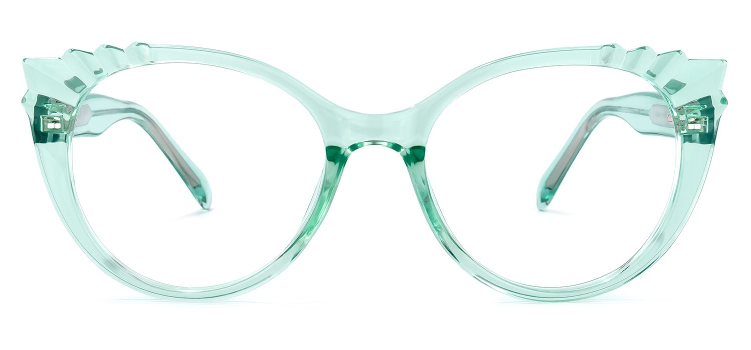 Weston Grün Klar Cateye Brille0