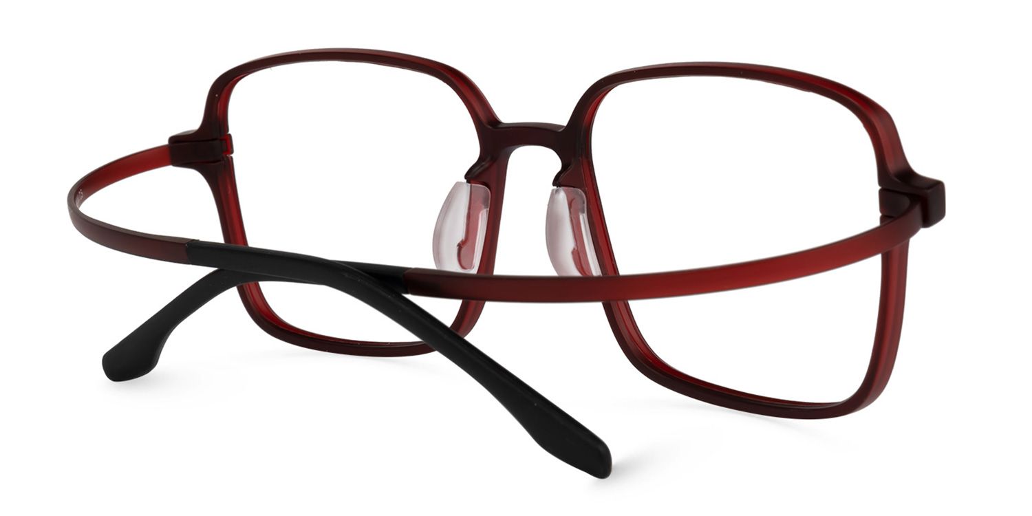 Quentrell Dunkelrot Quadratisch Brille2
