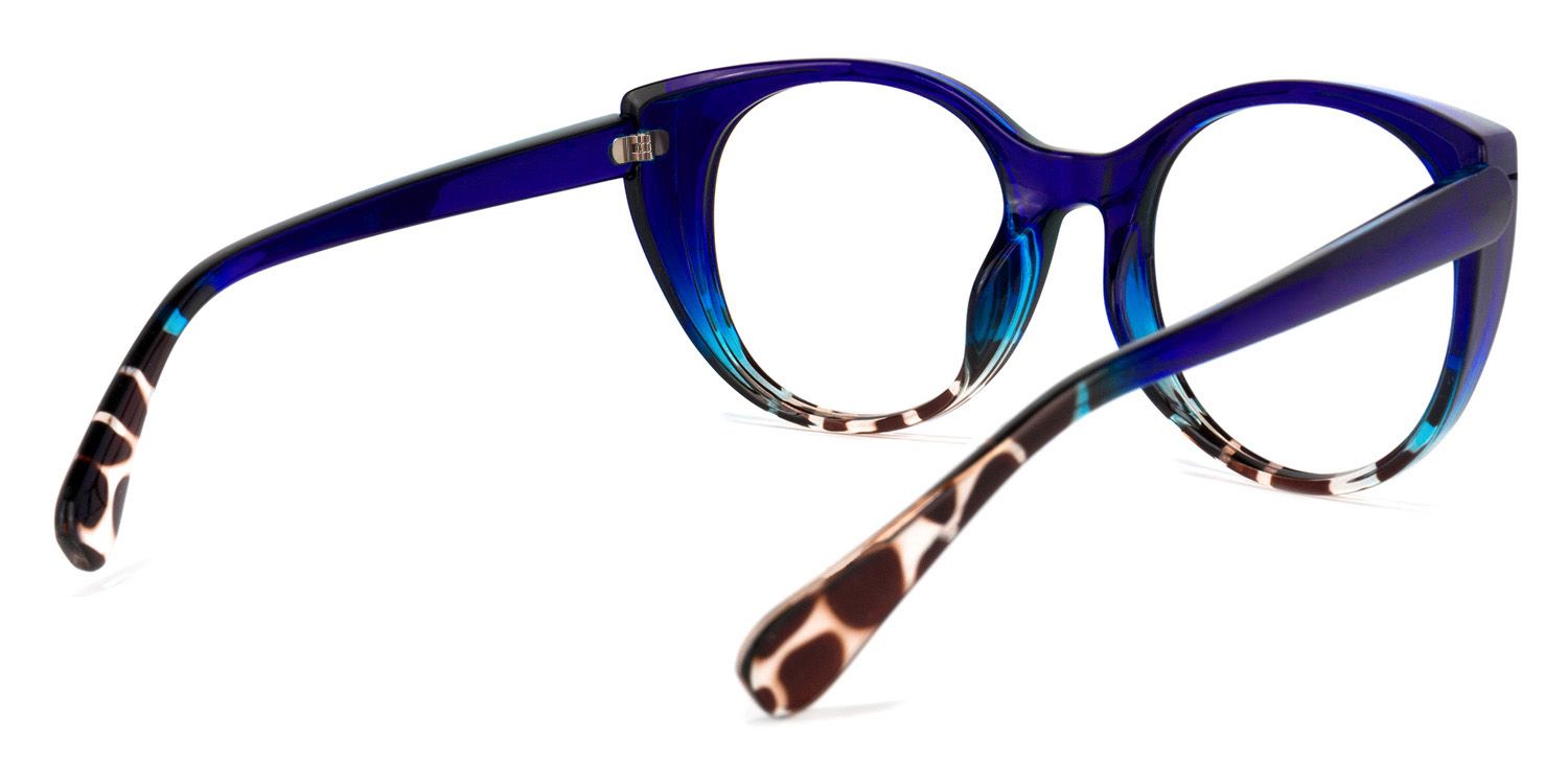 Tiesha Blau Klar Cateye Brille4