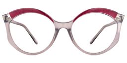 Casondra Rot-Grau Klar Cateye Brille0