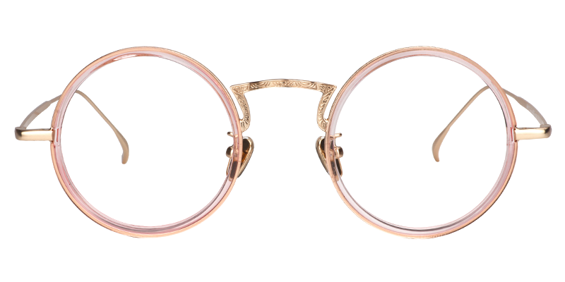 Alisa Rosa-Gold Rund Brille0