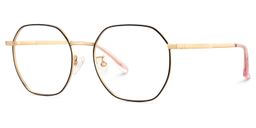 Lilly Rosa-Schwarz Geometrisch Brille1