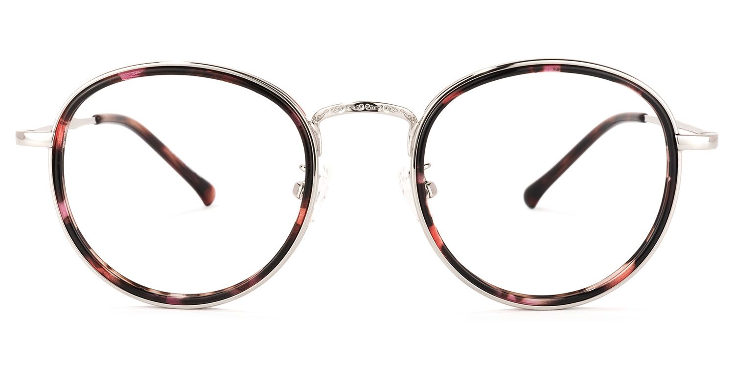 Yahya Blumendruck-Rosa Rund Brille0