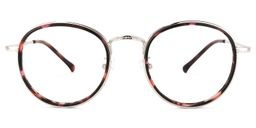Yahya Blumendruck-Rosa Rund Brille0