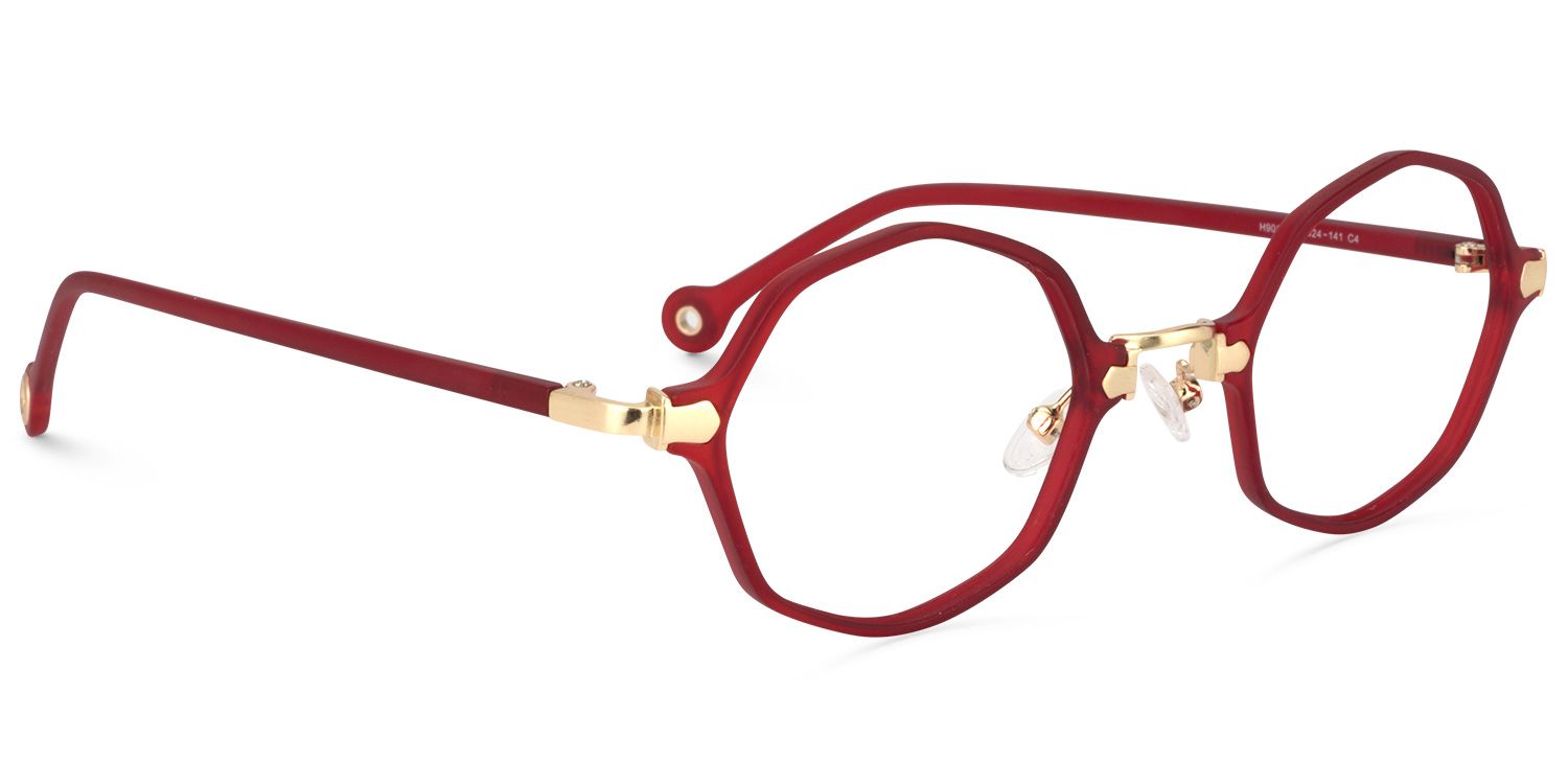 Ashley Rot Geometrische Brille1