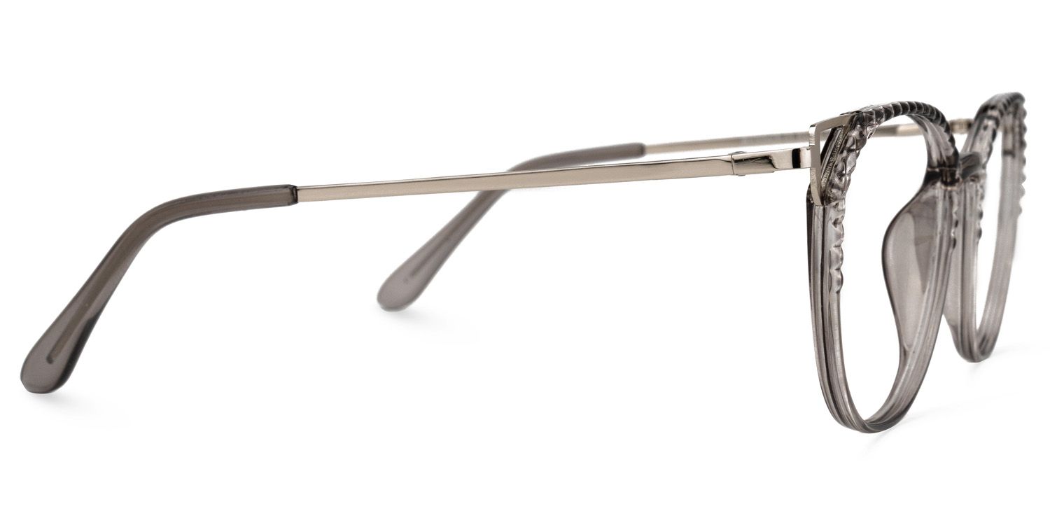 Vickea Grau Klar Cateye Brille3