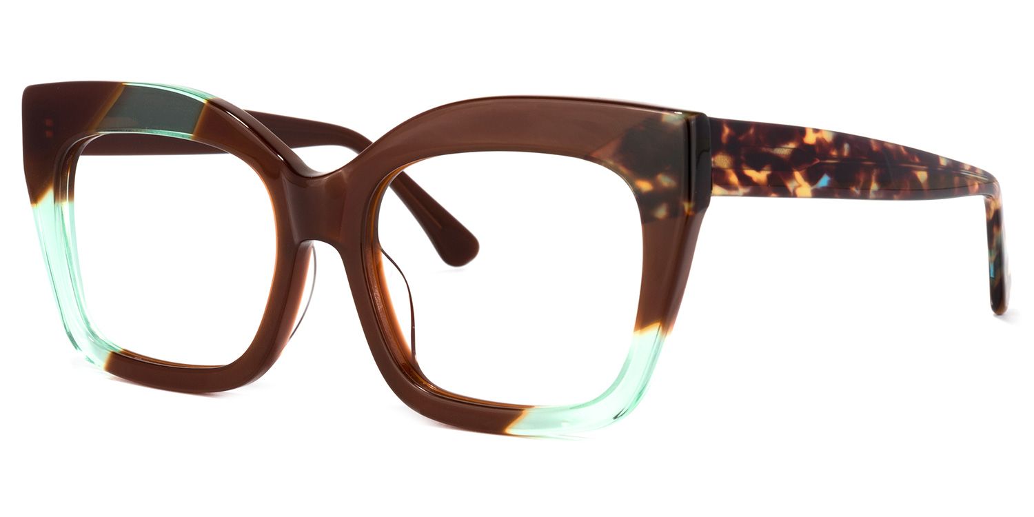 Ximena Braun Blau Cat Eye  Brille1
