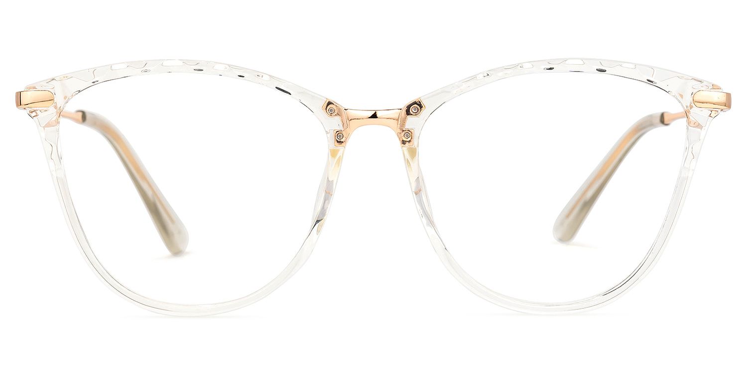 Vaughan Weiß-Gold Cateye Brille0