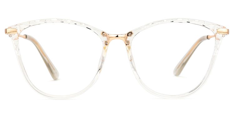 Vaughan Weiß-Gold Cateye Brille