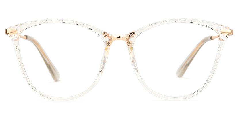Vaughan Weiß-Gold Cateye Brille