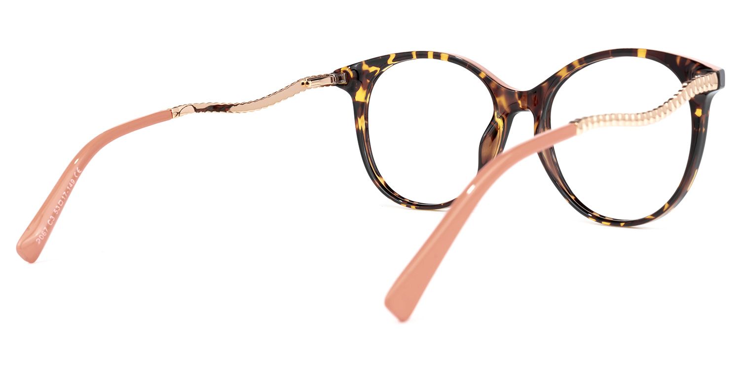 Keshawn Gelb-Tortoise Rund Brille2