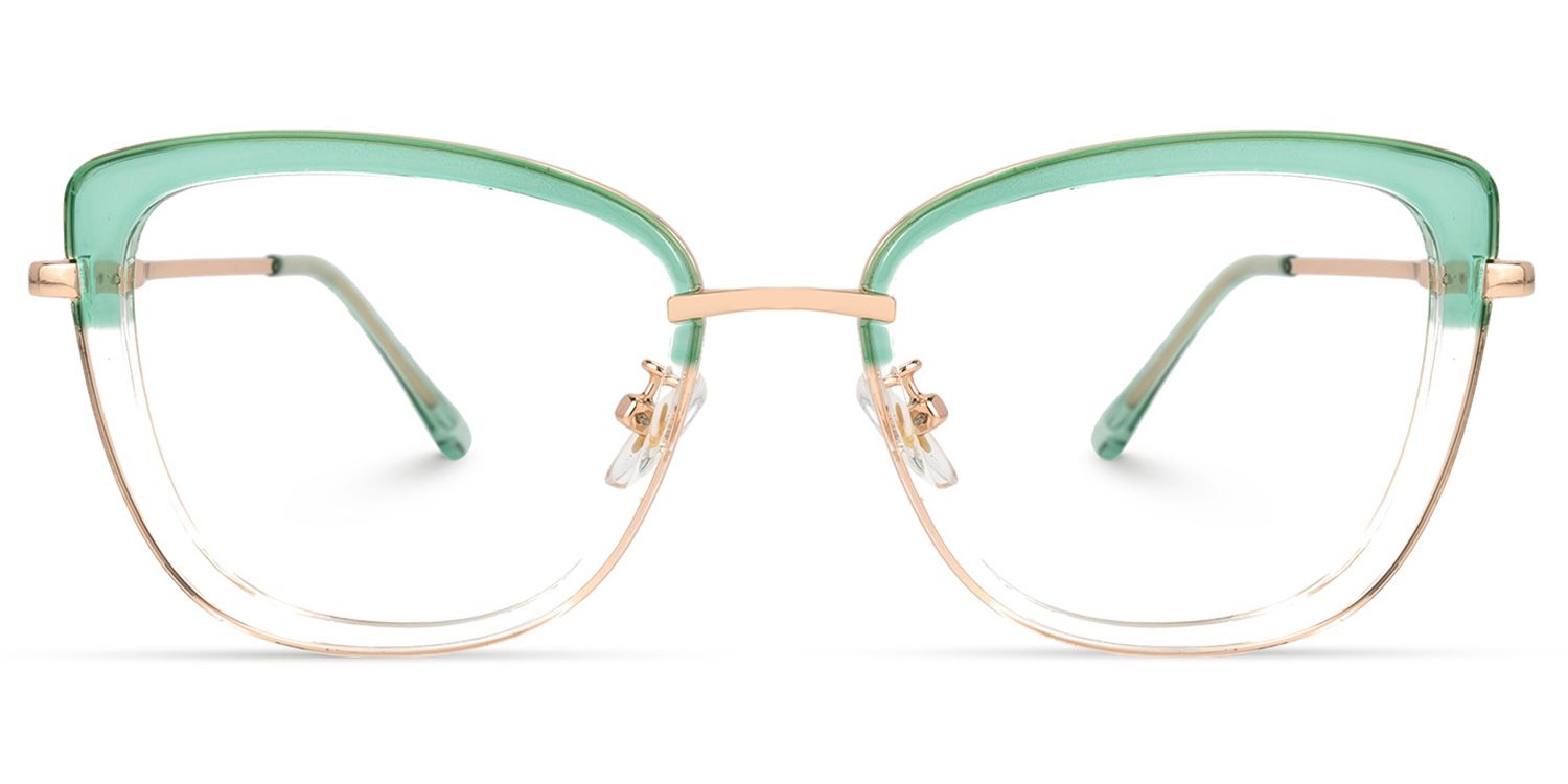 Leah Grün Klar Cateye Brille0