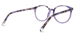 Eason Blumendruck-Lila Rund Brille2
