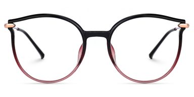Yadejah Schwarz-Rot Cateye Brille
