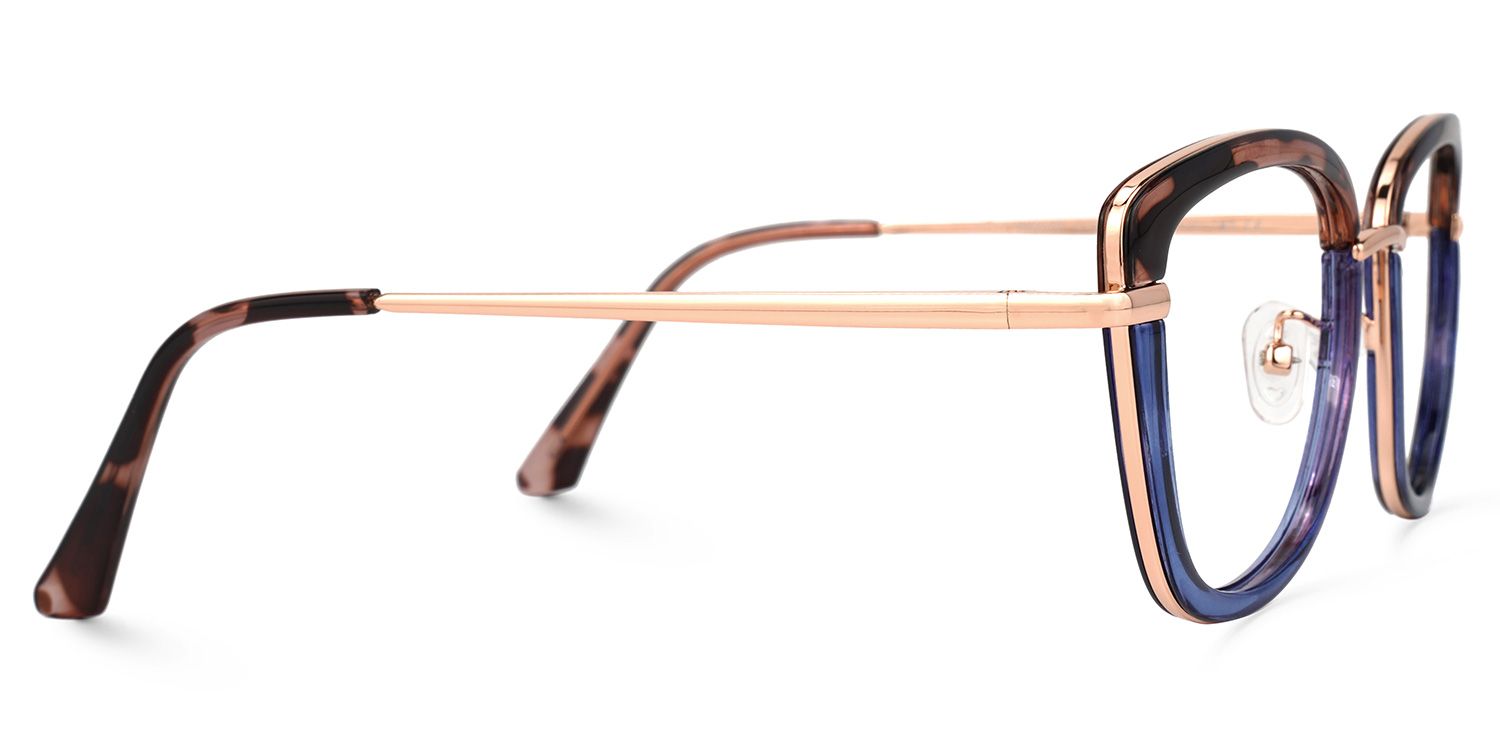 Adriana Blau Rechteckig Brille2