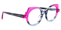 Gilbert Grau-Rosa Cateye Brille2