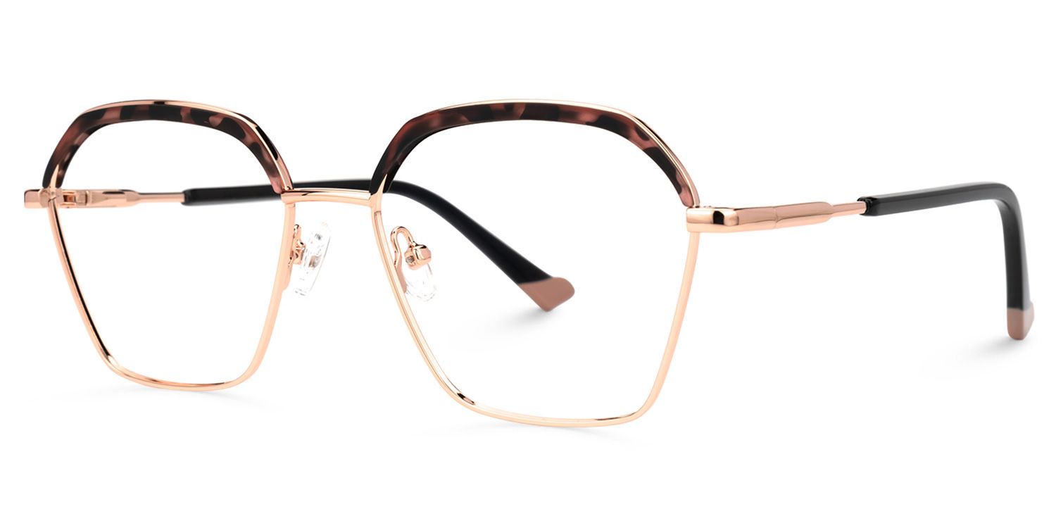 Nancey Schwarz-Tortoise Geometrisch Brille1