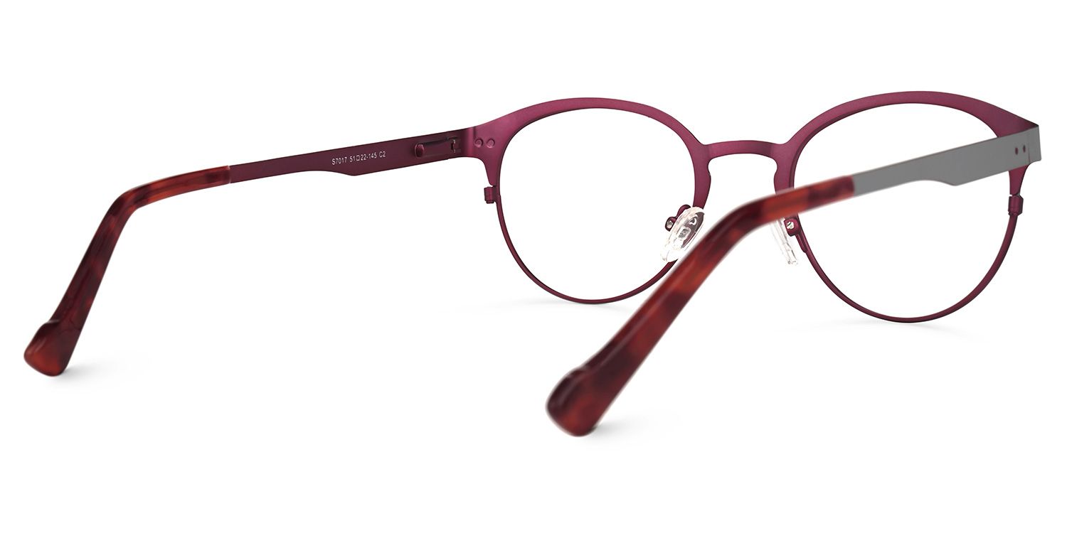 Aimee Rot-Grau Rund Brille2