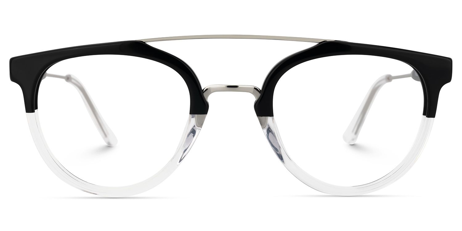 Waston Schwarz-Weiß Pilot Brille0