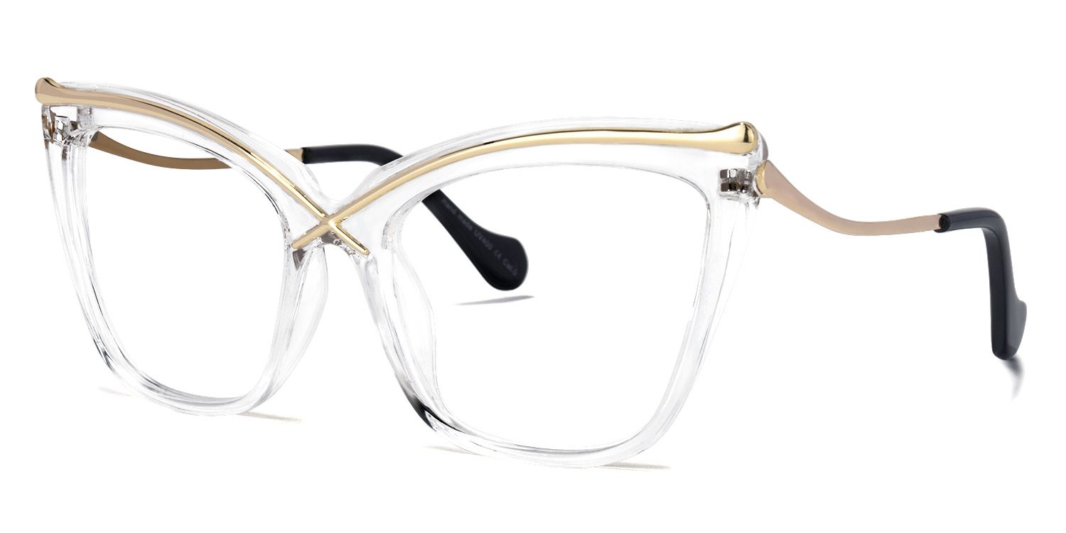 Janina Gold Klar Cateye Brille1