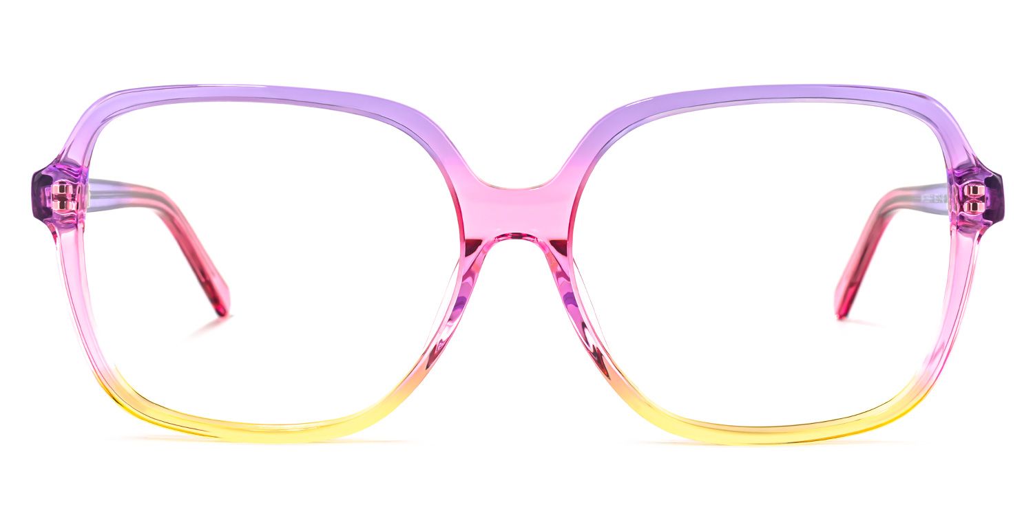 Lollipop Lila Gelb Quadratische Brille0