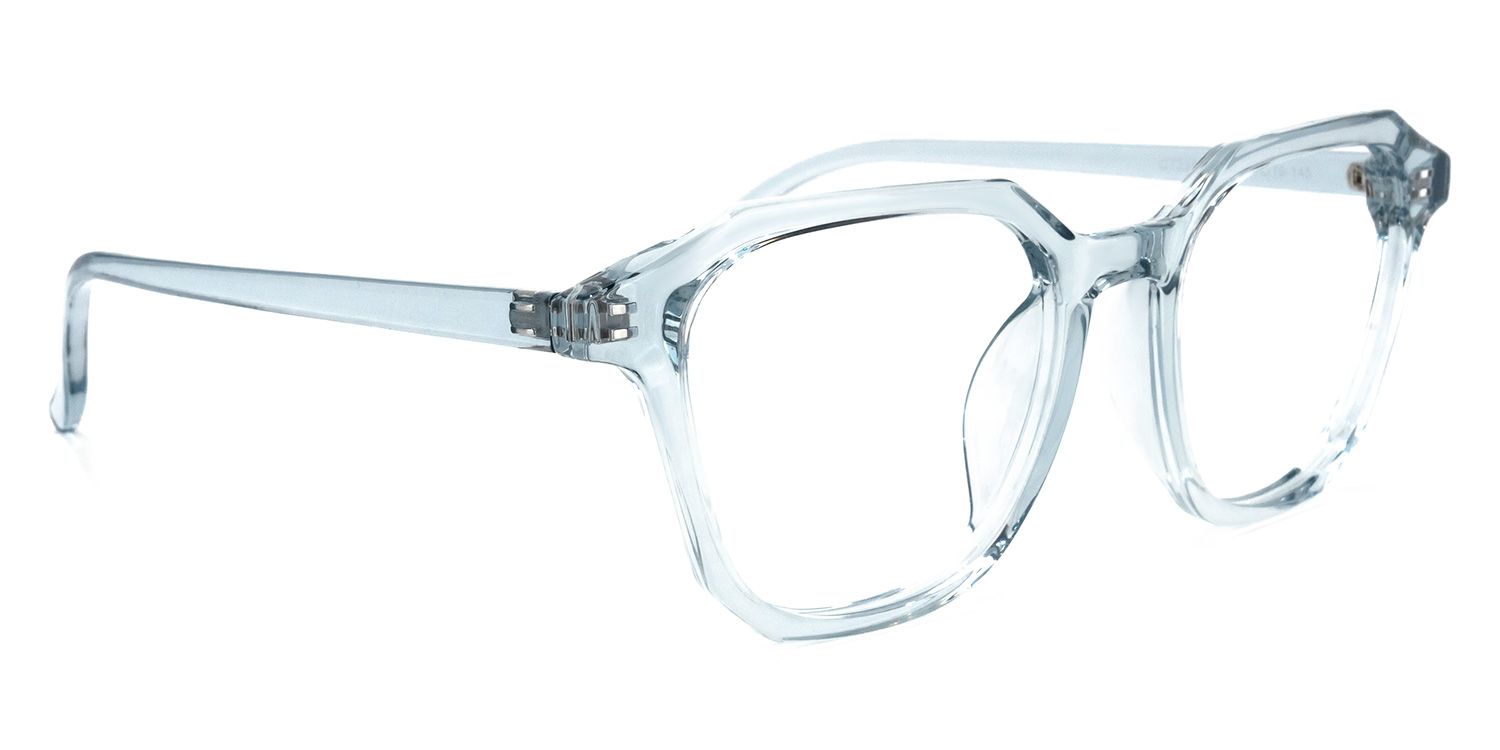 Preston Blau Klar Quadratisch Brille2