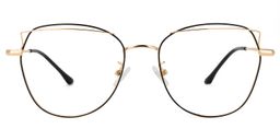Denson Schwarz-Gold Cateye Brille0
