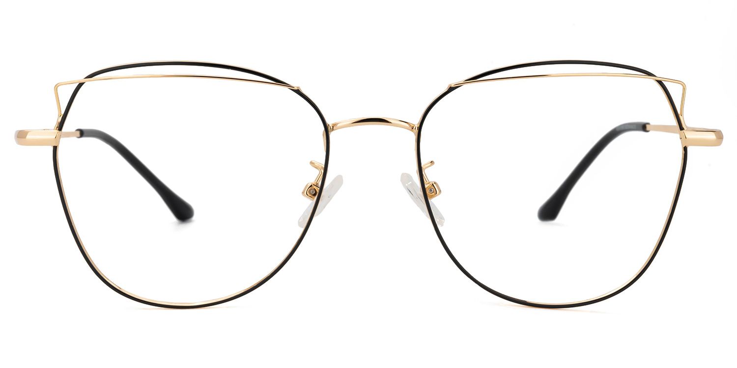 Denson Schwarz-Gold Cateye Brille0