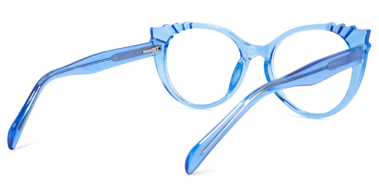 Weston Blau Klar Cateye Brille4