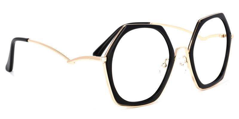 Haine Schwarz Geometrisch Brille2
