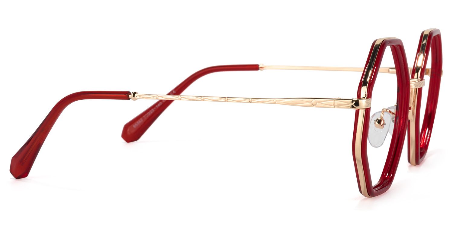 Belinda Rote Geometrische Brille3