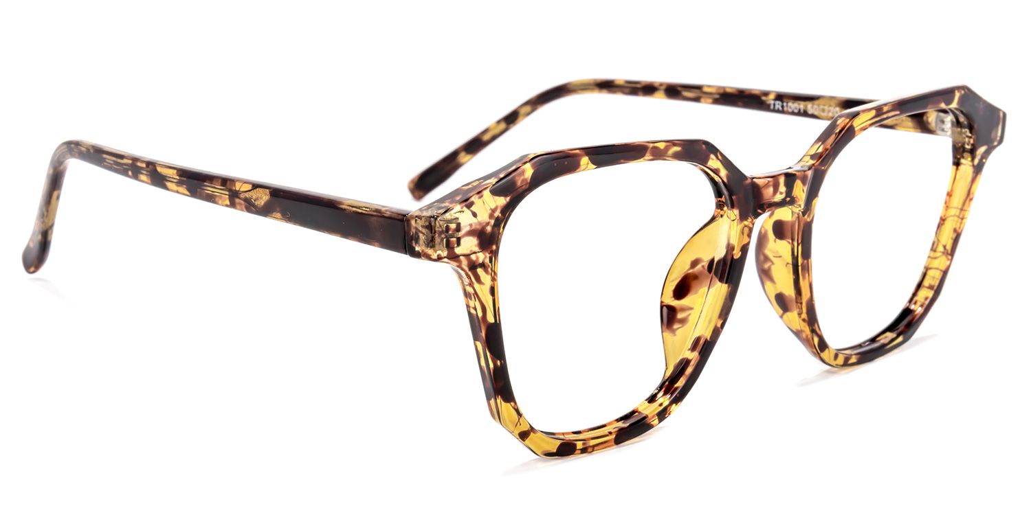 Preston Gelb-Tortoise Quadratisch Brille2
