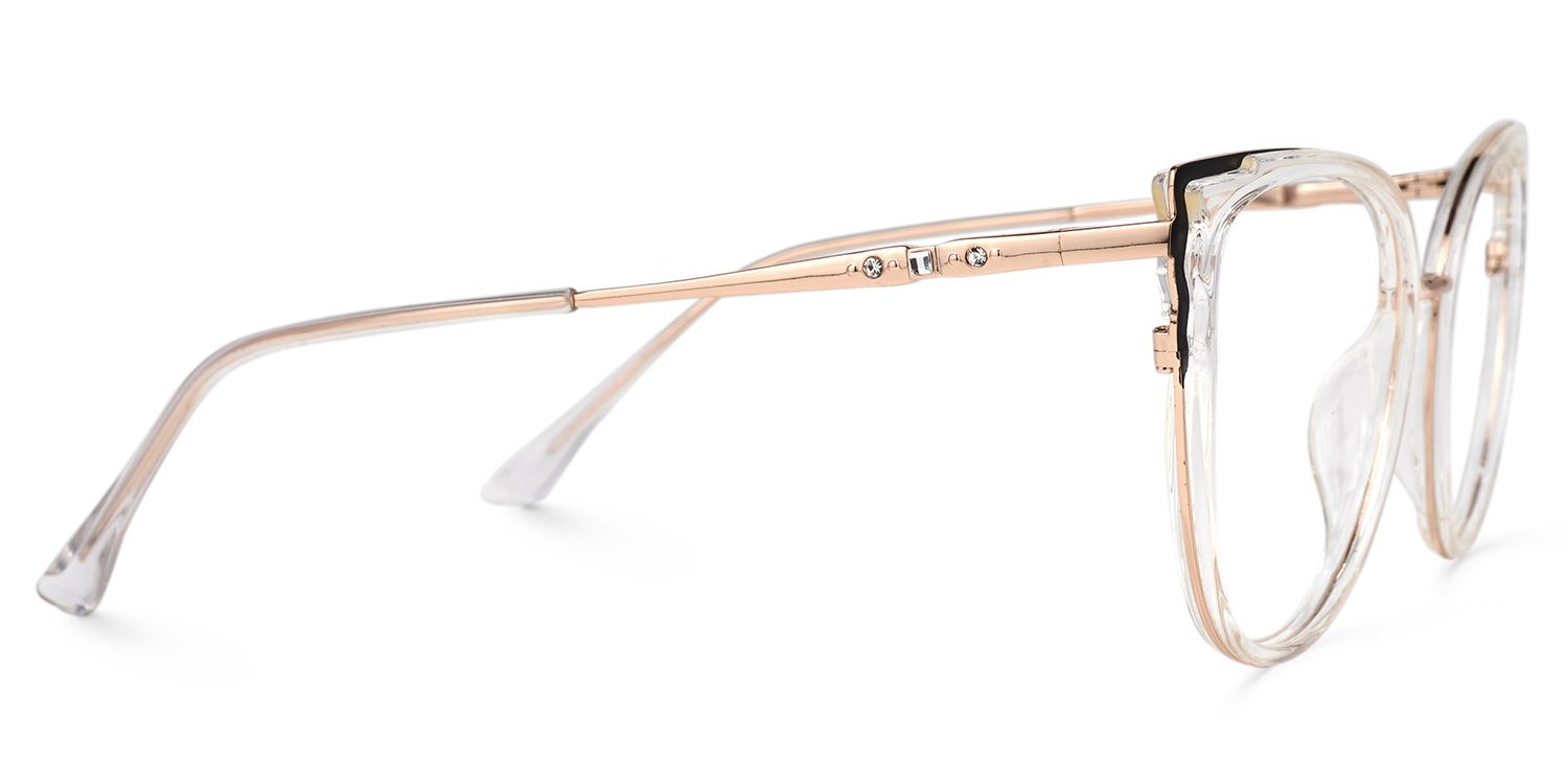 Eudora Rosa-Klar Cateye Brille3